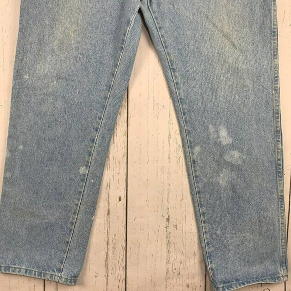 Wrangler 38x30 Straight Fit Faded Mid Rise Light Blue Jeans Pants Denim Mens - Picture 3 of 12